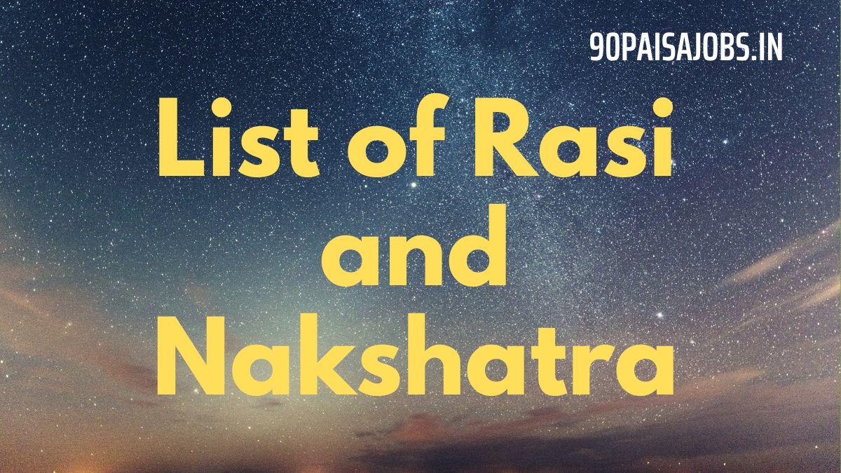 List of Rasi and Nakshatra