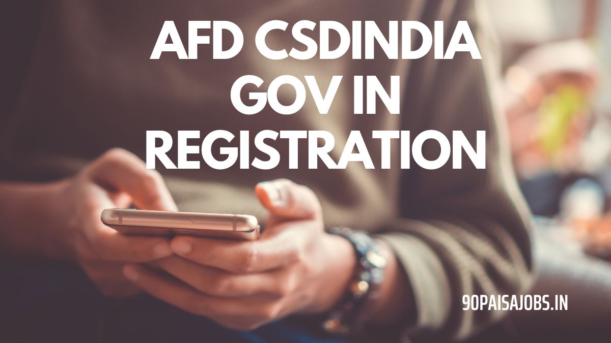 afd csdindia gov in Registration